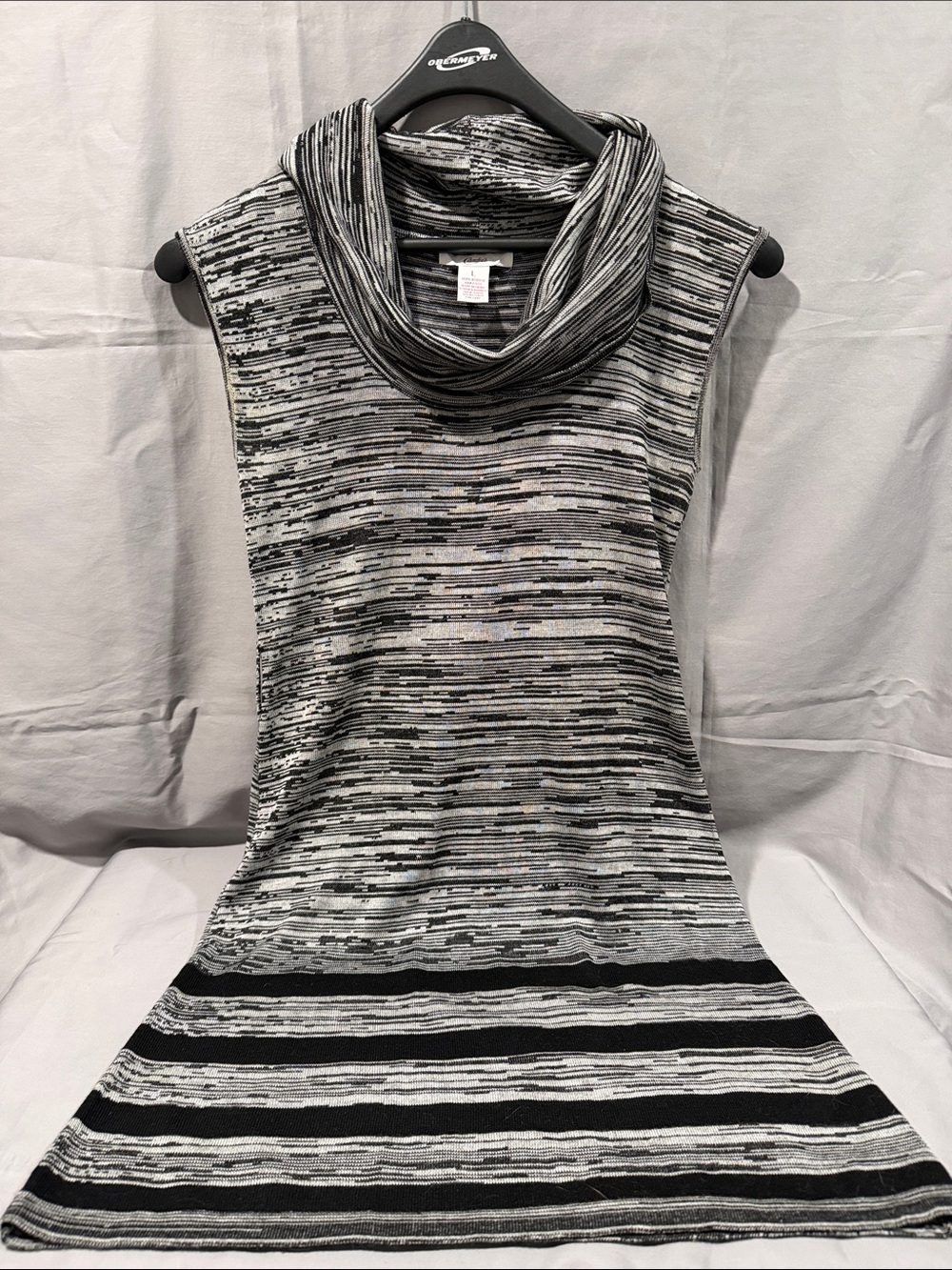 Candie's Black & Gray Sleeveless Cowl Neck Tunic